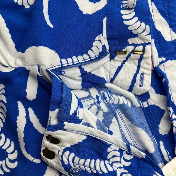 Lilly Pulitzer Schooner Blue Dock Hopper Nautical Palazzo Pippa Pants Wide Leg - Picture 12 of 15